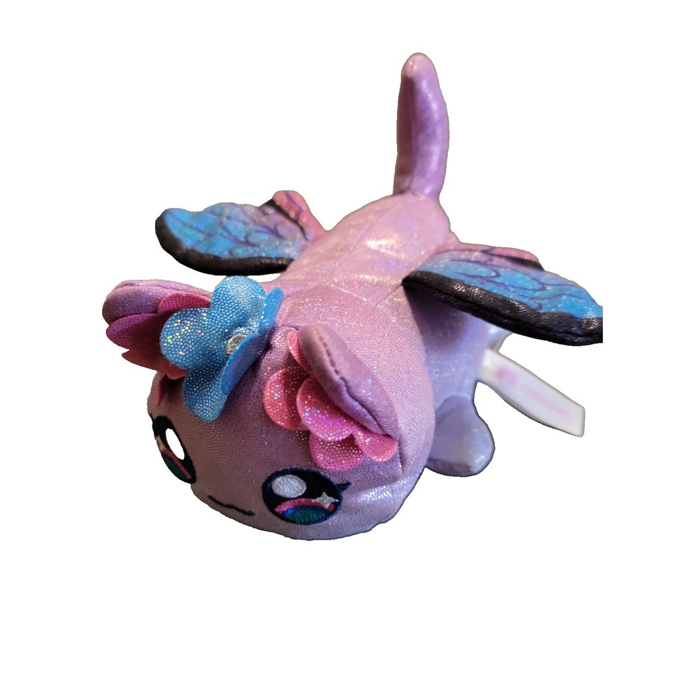 Aphmau Sparkle Purple Fairy Cat MeeMeows 6" Plush w/ Flower Headband & Wings